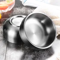 Bowls 304 Stainless Steel Bowl High-end Tableware Home Soup And Rice Set Can Be Customized Double Korean