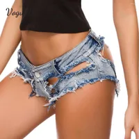 Women's Shorts Summer Sexy Ladies Jeans Denim Low Waist Ripped Hole Nightclub Women's Clothing Hollow Out