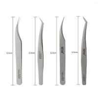 Nail Art Kits 1pc Professional Eyebrow Tweezer Stainless High Precision Nipper Eyelash Extension Clip Curved Straight Makeup Tool