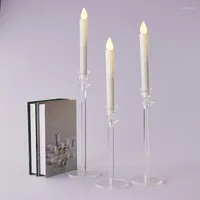 Candle Holders IMUWEN Crystal Holder Acrylic Pillar Stand Tabletop Craft Party Candlesticks Home Decoration IM904