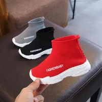Athletic Shoes 2023 Casual Fashion Toddler Trainers Girls Boys High Top Breathable Mesh Sock Kid Sneakers Children School Slip-On Brand