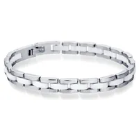 Link Bracelets Chain 20cm White Ceramic Bracelet Bangle Stainless Steel Women And Men JewelryLinkLink