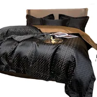 Bedding Sets Luxury High-Grade Black Gold 120 Jacquard Cotton Bed Four-Piece Set