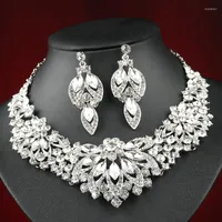 Necklace Earrings Set Arrival Crystal Statement For Brides Bridal Wedding Costume Accessories Women