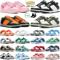 with box low casual shoes men women Triple Pink Panda White Black Team Green Grey Fog University Blue Patchwork Medium Olive mens trainers outdoors sport sneakers