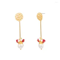 Stud Earrings Natural Geometry Colour Shell Pearl Earring Luxury Designer Jewelry Women Mens Earing NE1138