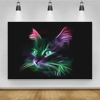 Party Decoration Backdrops Thin Backdrop Po Fashionable 3D Digital Printed Background Cool Cat Design Room