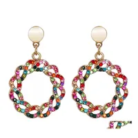 Dangle Chandelier Rhinestone Earrings For Women Classic Jewelry Fashion Retro Romantic Korean Accessories Bohemian Glamour Vintage Dhrsr