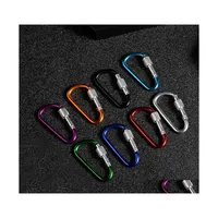 Key Rings Aluminum Dring Ring Locking Durable Strong And Light Large Carabiners Clip For Outdoor Cam Screw Lock Hooks Spring Drop De Dh2Db