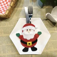 Christmas Decorations 2pcs set Cutlery Holders Fork Knife Spoon Bags Pockets Set Decoration For Home Ornaments Reindeer Sn