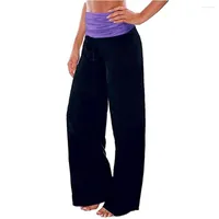 Women's Pants 2023 Loose Leggings Women Wide Leg Lace Up Fitness Plus Size Trousers High Waist Female Patchwork Boot Cut