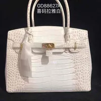 Birkins New Crocodile Skin Handbag Single Shoulder Messenger Platinum Fashion Women's Bag Have Logo330S