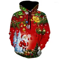 Men's Hoodies Christmas Sweatshirt Ladies Jacket Santa Claus Costume 3D Printing Couple Outfit Red Hoodie Top 2023