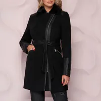 Women's Wool & Blends Women Fashion Winter Overcoat Long Sleeve Solid Mid-length Casual OL Commuter Loose Zipper European Style Ladies Coat