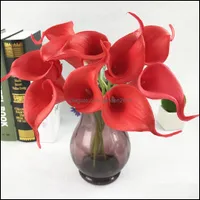 Decorative Flowers Wreaths Simation Calla Lily Artificial Flower Pu Real Home Decoration Wedding Party Mothers Day Bouquet Drop De Otskl