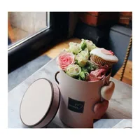 Gift Wrap Simple Mix High Quality Materials Handheld Flowers Bouquet Mini Paper Packing Box Case With Lid Bucket Florist Storage Box Dhoog
