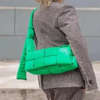 New Nylon Padded Shoulder Bag Stitching Woven Messenger Bag Famous Brand Designer Women Crossbody Bags Cotton Handbags348F