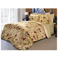 Bedding Sets Silk Set 4pcs Mulberry Duvet Cover Flat Sheet Pillowcase Pure Soft Floral Color Many Sizes Ls2106