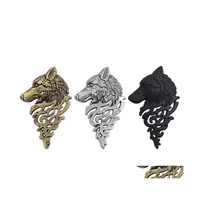 Pins Brooches Vintage Wolf Head Brooch Jewelry Upscale Unisex For Women Men Animal Suit Collar Pin Buckle Collection Broche Drop Del Otpth