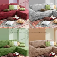 Chair Covers Velvet Plush L Shaped Sofa Elastic Furniture Couch Slipcover For Living Room Stretch CoverChair
