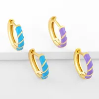 Hoop Earrings & Huggie Trendy Multicolor Enamel Twisted 18K Gold Plated Small For Women Round Girls Jewelry GiftHoop