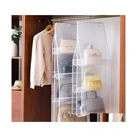 Storage Boxes Bins Hanging Closet Bag Wall Mounted Double Sided Organizer For Underwear Bra Socks Bedroom Sorter Drop Delivery Hom Dhiue