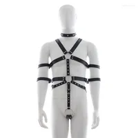Bras Sets Mens Full Body Cockstraps Harness Belts Male Gothic Leather Lingerie BDSM Chest Strap For Fetish Men Rave Party Clubwear
