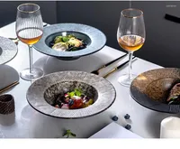 Plates 25.5CM Creative Straw Hat Plate Ceramic Round Deep Soup Japanese El Dinner Home Pasta