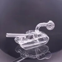 Wholesale Glass Bong Water Pipe Tank Design Dab Oil Rig Heady Recycler Beaker Base Small Bubbler Bong with Oil Burner Pipe Cheapest