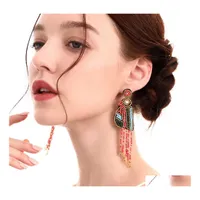 Dangle Chandelier Bohemia Fashion Jewelry Womens Beaded Birds Tassels Earrings Handmade Beads Stud Drop Delivery Dh9Fv