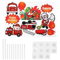 Festive Supplies Other & Party Hemoton 44pcs Firemen Series Cupcake Toppers Funny Cake Picks Decorating For Birthday
