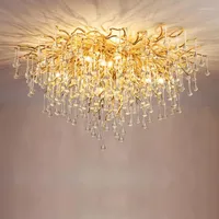 Chandeliers Modern Crystal Chandelier Led Gold Lights For Living Dining Room Bar El Hall Hanging Lamp Indoor Lighting Fixture