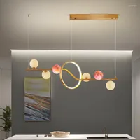 Ljuskronor nordiska moderna minimalistiska matbordslampa kreativa personlighetsrestaurang måne ljuskronor bar magisk bönbubbla