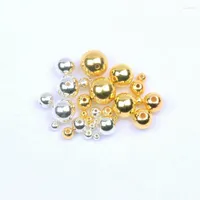 Beads Other 3 4 5 6 8 10 12mm Gold Silver Plated Round Spacer Loose Charms CCB Imitation Smooth Pearls For Jewelry Making DIY Kenn22