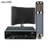 Microphones ME2X Professional Studio Equipment Set USB Sound Card Interface Condenser Microphone For Vocal Recording With Isolation Shield