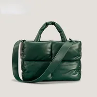 Evening Bags Brands Space Padded Large Tote Bag Designer Women Handbags Luxury Nylon Down Cotton Shoulder Plaid Big Winter Sac
