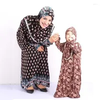 Ethnic Clothing (12 Pieces lot) 2023 Muslim Khimar Women Printed Kaftan Abaya Maxi Dress Prayer Islam Hijab Qk033a