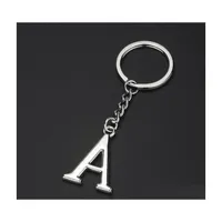 Key Rings Metal Az English Initial Keychain Capital Letter Fashion Handbag Hangs Jewelry Will And Sandy Gift Drop Delivery Dhsv8