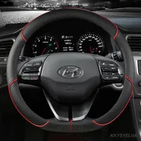 Steering Wheel Covers Shape PU Leather For Tucson 2023 NX4 Elantra 7th Sonata 10th Car Cover Auto AccessoriesSteering CoversSteering
