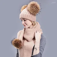 Beanies Beanie Skull Caps Autumn And Winter Knitted Hat Scarf Parent-child Cross-border Foreign Trade Wool Eaves-free Cap Warm Set Head Hair