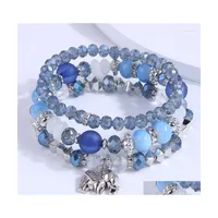 Beaded Strand Vintage Crystal Animal Charm Bracelets Set Women Mtilayer Bohemia Bracelet Colorf Glass Beads Jewelry Bijoux Drop Deliv Dhhqj