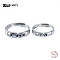 Wedding Rings Forever Love Diamond Crystal Ring S925 Sterling Silver Men Women Couples Adjustable Opening Jewelry Gift