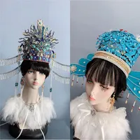 Headpieces Hanfu Headdress Tassel Cloisonne Ming Hair Crown Step Rock Studio Show Fengguan Ancient Style Costume