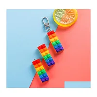 Charms 10pcs Rainbow Building Bloc Toy Brick Résine Pendre pour la boucle d'oreille Keillette DIY Decoration Fashion Bijoux ACCESSOIRES DE DEL DH7AO