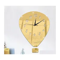 Wall Clocks Modern Large Clock 3D Mirror Sticker Diy Acrylic Air Balloon Record Horloge Home Bb50Wc Drop Delivery Garden Decor Dho4E