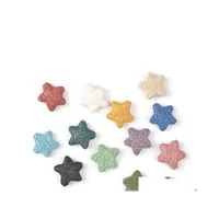 Arts et artisanat Starfish Perles de pierre de roche de lave naturelle Diy Pendants ￠ huile essentielle Pendants Collier Boucles d'oreilles Making Drop del Dhg8n