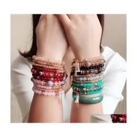 Charm Bracelets Bohemian Beaded For Women Mtilayer Jewelry Crystal Tassel Pendant Bracelet Fashion Accessories N25A F Drop Delivery Dhx2F