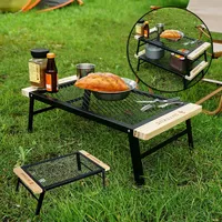 Camp Furniture Ly Iron Wood Lightweight Folding Camping Table Picnic Small Outdoor For Outdoors Equipment