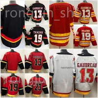 Mannen Calgary Ice Hockey 13 Johnny Gaudreau Jersey Blank 23 Sean Monahan 19 Matthew Tkachuk Heritage Classic Flame All Stitched Home Black Red
