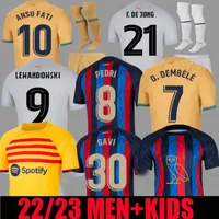 Raphinha Lewandowski Kessie Pedri Jersey de futebol Barcelonas Quarto 4º Ferran 21 22 23 Supercup final Ansu Fati 2022 2023 Kit Camise
